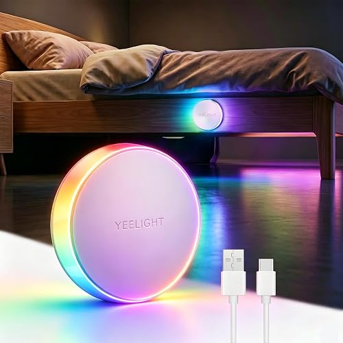 YEELIGHT Night Light, Motion Sensor Night Lights for Kids, USB-C Rechargeable Magnetic Nightlight with 11 RGB Scenes, Nursery Night Light, LED Nightlight for Bedroom, Hallway, Stairs, Bathroom