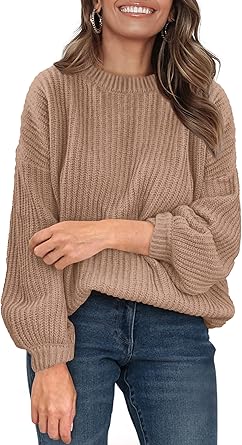PRETTYGARDEN Fall Sweaters for Women 2025 Fashion Long Sleeve Casual Ribbed Knit Winter Clothes Pullover Jumper Tops