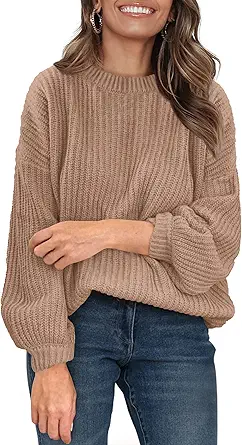PRETTYGARDEN Fall Sweaters for Women 2025 Fashion Long Sleeve Casual Ribbed Knit Winter Clothes Pullover Jumper Tops