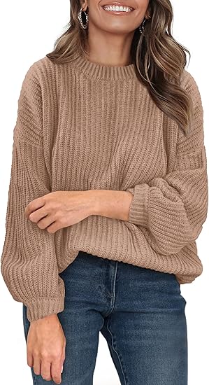 PRETTYGARDEN Fall Sweaters for Women 2025 Fashion Long Sleeve Casual Ribbed Knit Winter Clothes Pullover Jumper Tops