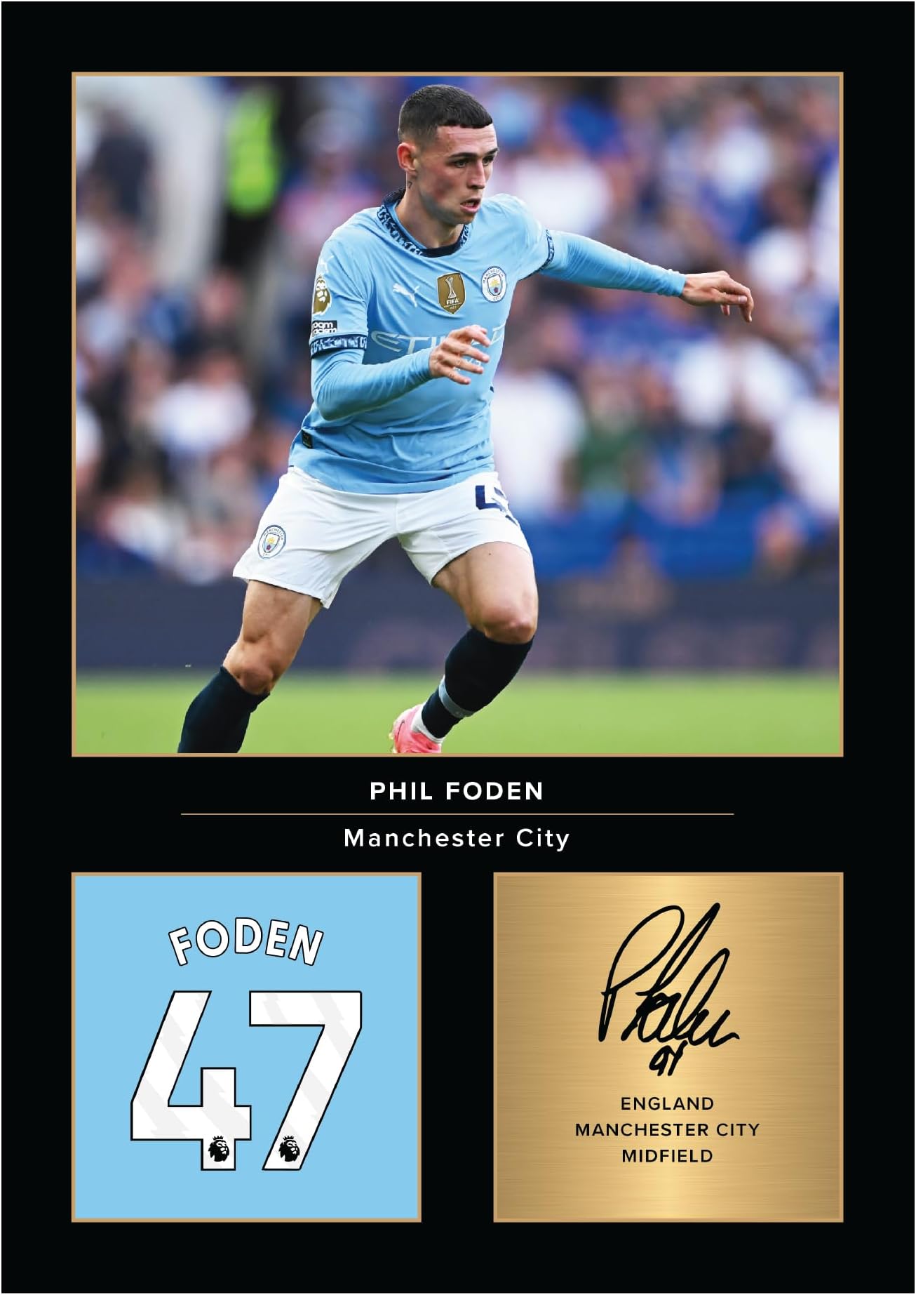 Phil Foden Signed A4 Printed Photo Picture Display Gift For Manchester City Fans Digitally Reproduced Signature Unframed