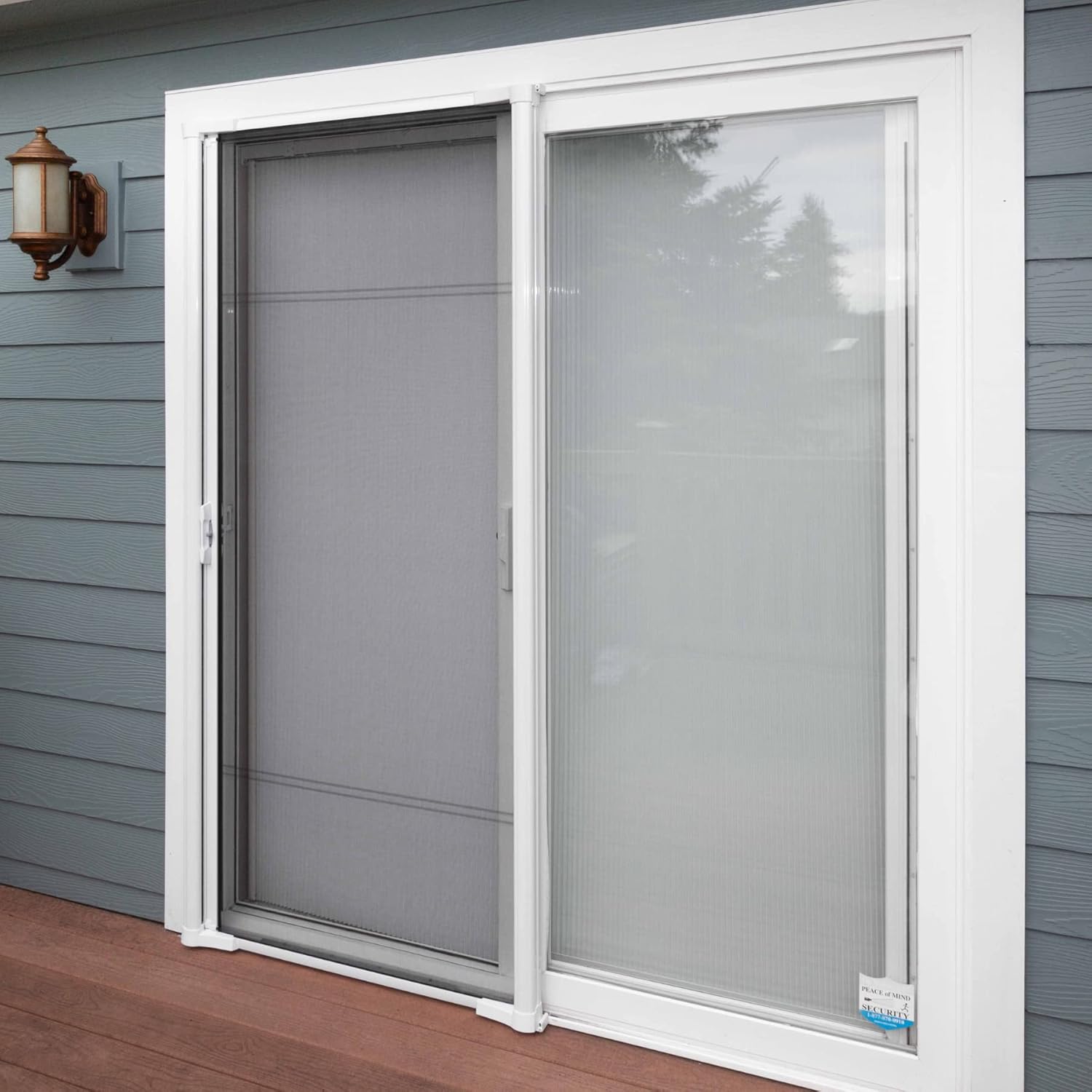 LARSON Brisa White Retractable Door Screen for Sliding Patio Doors, Sliding Screen Door Replacement for 78-in Tall x 60-in to 72" Wide Doors