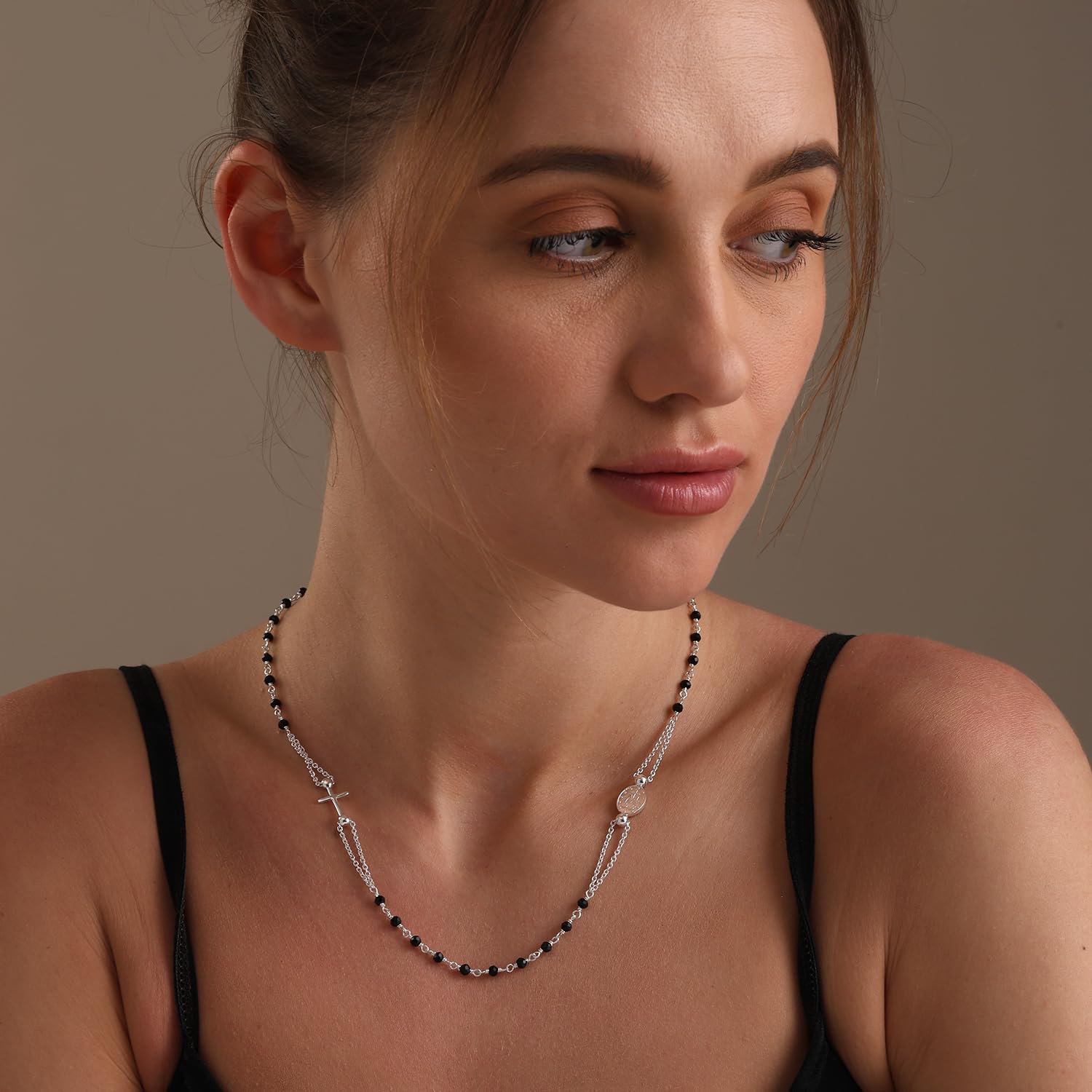 LeCalla Solid 925 Sterling Silver Cross Pendant Necklace | Adjustable Chain Necklace | Religious Necklace Pendant for Women
