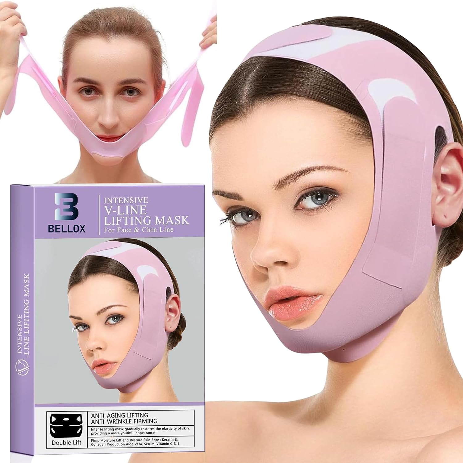 BELLOX Silicone V Face Mask Face Lift Up Belt Facial Slimming Bandage Mask Cheek,Chin,Neck Slimming Thin Belt Face Slim Lift Band Mask Double Chin Reducer for Women and Men Tightening Skin BELLOX Silicone V Face Mask Face Lift Up Belt Facial Slimming Bandage Mask Cheek,Chin,Neck Slimming Thin Belt Face Slim Lift Band Mask Double Chin Reducer for Women and Men Tightening Skin
