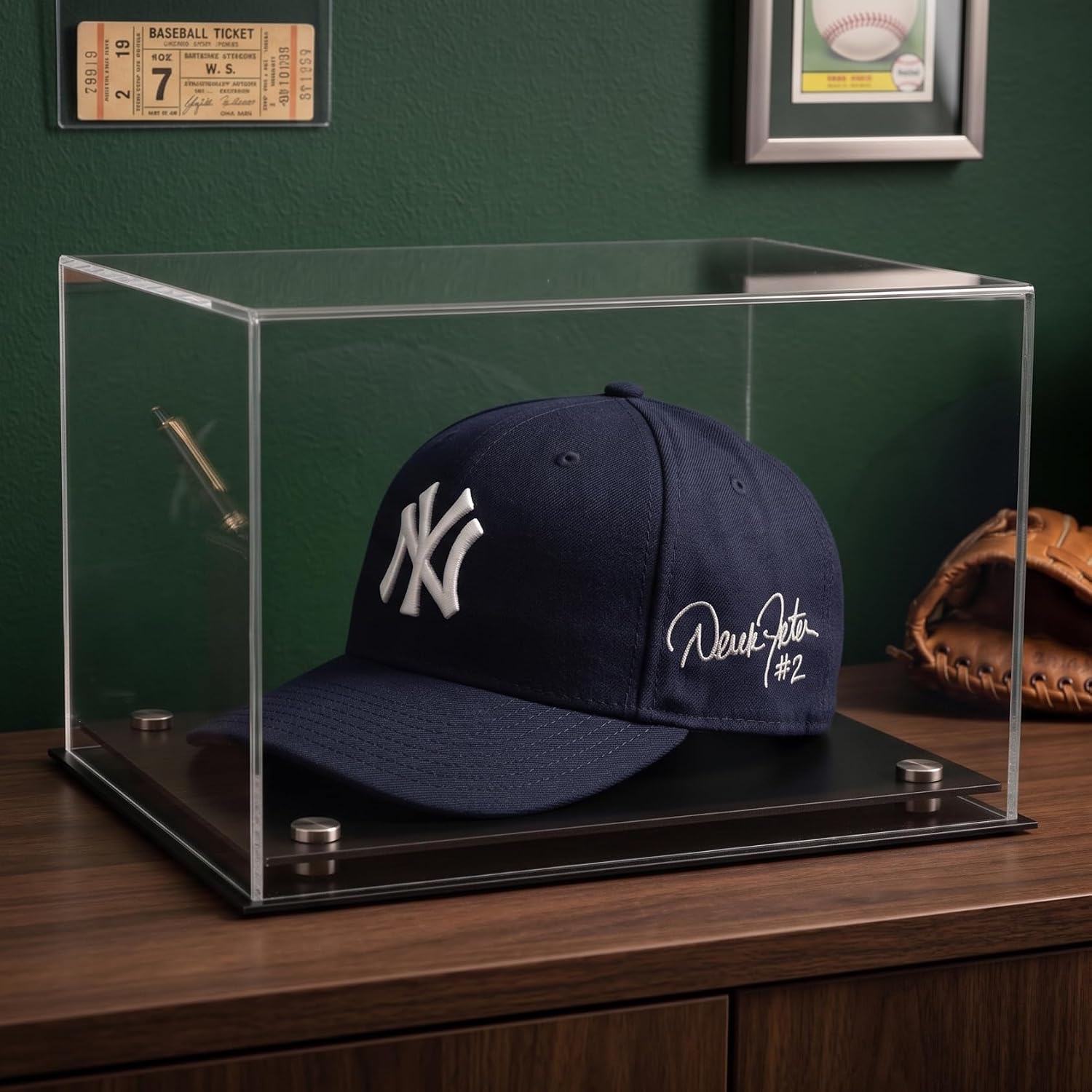 Acrylic Hat Display Case Clear Baseball Cap Holder Wall Mount Tabletop Box image 4