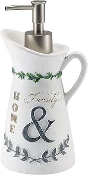 Avanti Linens - Soap Dispenser/Lotion Pump, Guest Bathroom Essentials, Chic Home Decor Modern Farmhouse Collection