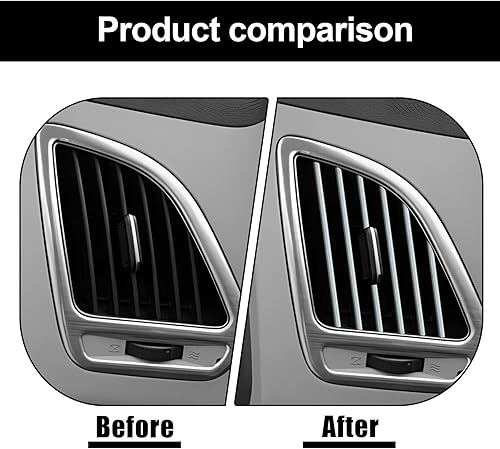 Miniatura 6 de 20 tiras decorativas de salida de aire acondicionado de automóvil, línea de moldura en forma de U, accesorios brillantes para interiores de