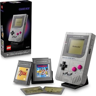 LEGO Game Boy 72046 Collectible Building Set for Adults - Retro Nintendo Replica with Game Paks, Lenticular Screens & Display Stand