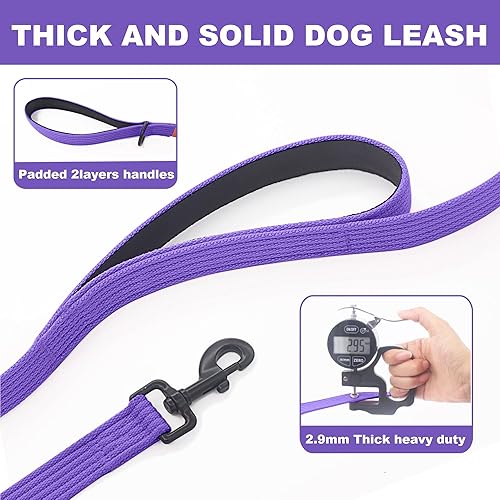 Miniatura 7 de lynxking Correa de entrenamiento para perros, correa de doble asa para perro, resistente de 6 pies, 2 asas acolchadas, correa larga reflectante de