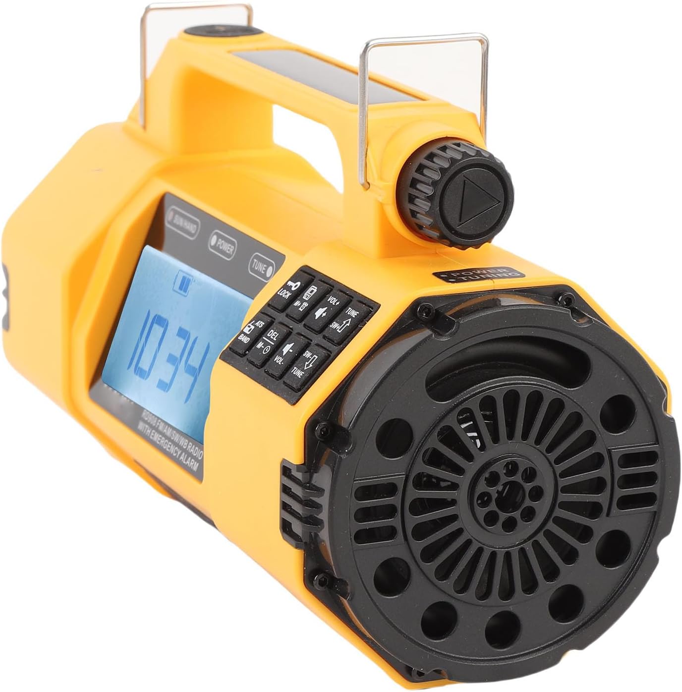 Emergency Radio with AM/FM/SW and NOAA Weather Band, Hand Crank Radio with Solar Charging, 5000mAh Power Bank, LCD Display, Flashlight, IPX3 Water Proof for Outdoor Survival