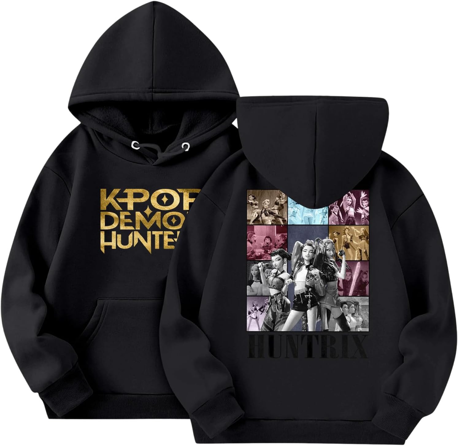 Sweat à Capuche Kpop Demon Pour Femme à Manches Longues Coupe Ample