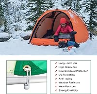 Vista 2 de 50 cuerdas elásticas de bolas blancas, cuerda elástica resistente de 6 pulgadas para exteriores con bolas, bolas elásticas de lona para refugio