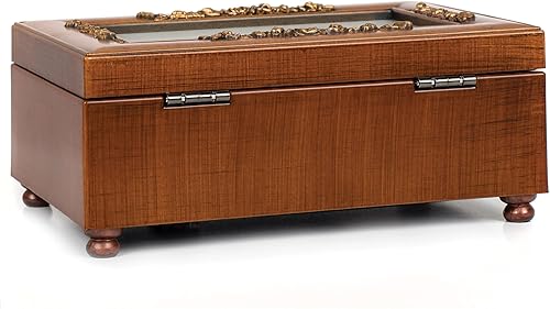 Vista 4 de Cottage Garden with God All Things are Possible Woodgrain Embossed Joyero Caja de música que reproduce una gracia increíble