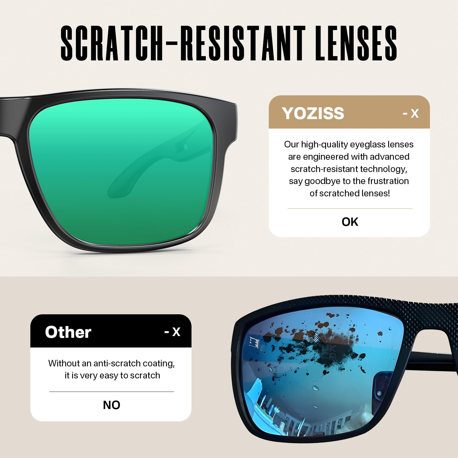 YOZISS Occhiali da Sole Polarizzati per Uomo e Donna, Protezione UV400, Occhiali da Sole Retrò Classici Unisex Ultraleggeri, Adatti per Guidare/Viaggi/Escursioni/Ciclismo/Guida/Pesca