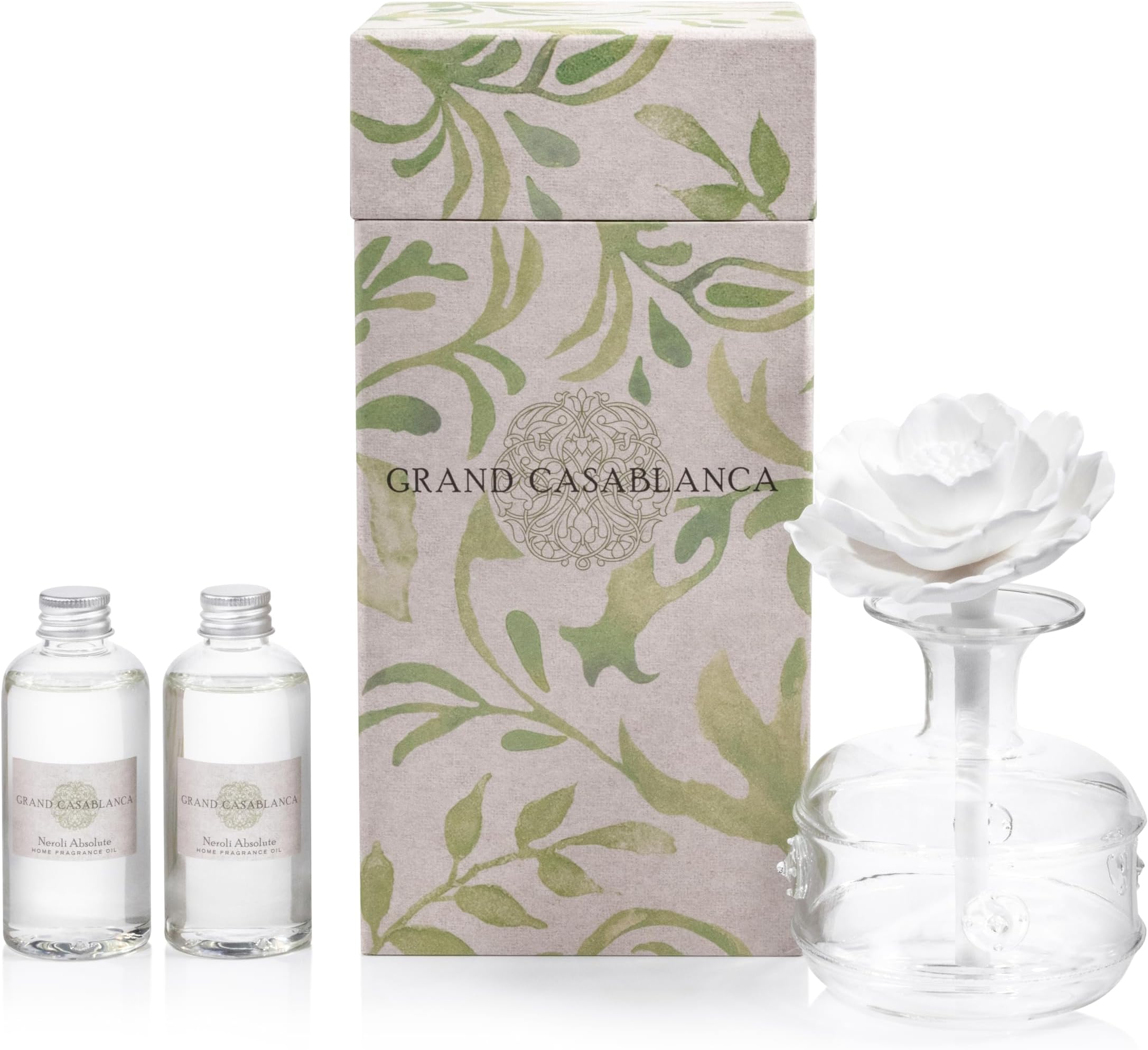 Zodax Grand Casablanca II Porcelain Oil Diffuser- Neroli Absolute- 6.76 oz