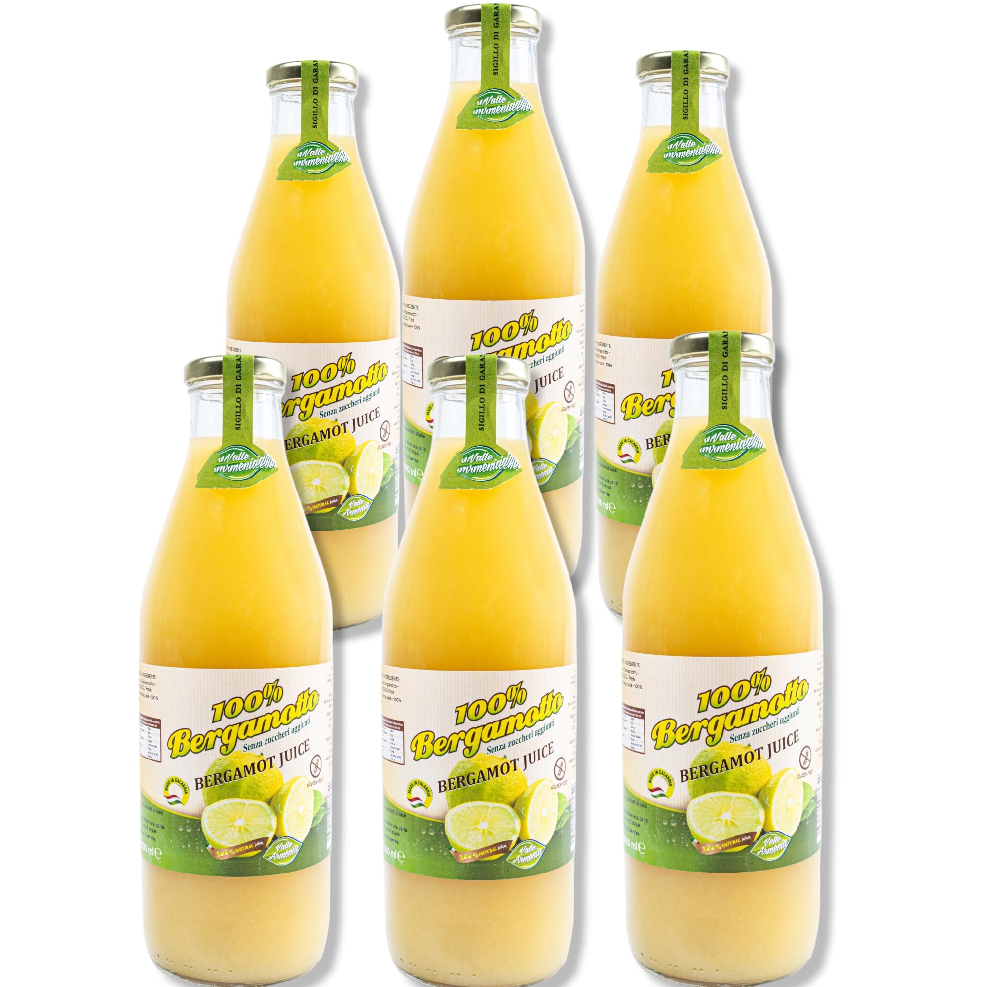Celebra il Gusto Autentico con il Succo di Bergamotto Puro: Sei Bottiglie da un Litro per un'Esplosione di Freschezza!