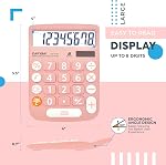 Calculatrice de bureau CATIGA 8 chiffres avec alimentation solaire et affichage LCD, grands boutons, pour la maison, le bureau, l'école, la classe et les affaires, 4 fonctions petites calculatrices de base pour le bureau, CD-8185