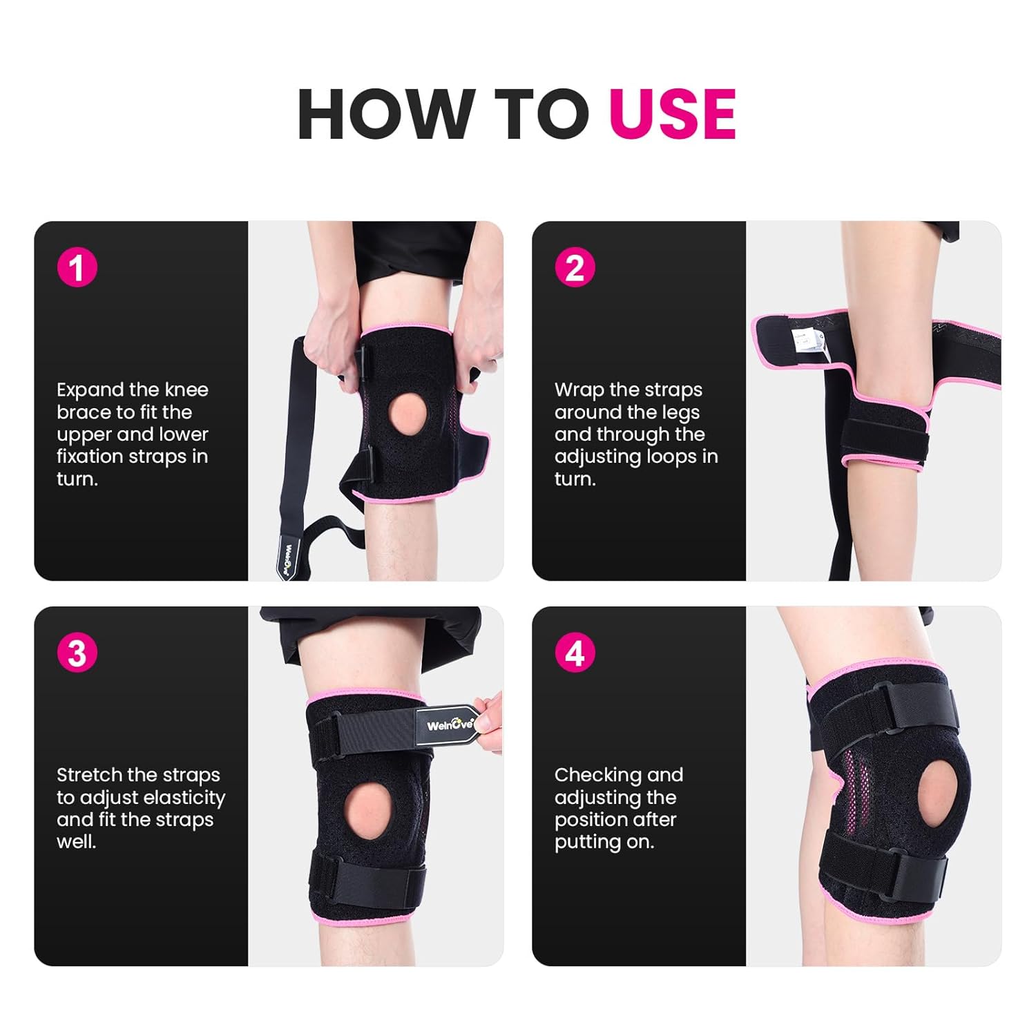 Welnove Knee Brace with Side Stabilizers & Patella Gel Pads, for Maximum Knee Pain Support, ACL/MCL Injury, Meniscus Tear, Arthritis, Surgery Recovery, Sports, and Workouts for Men and Women（X-Large）