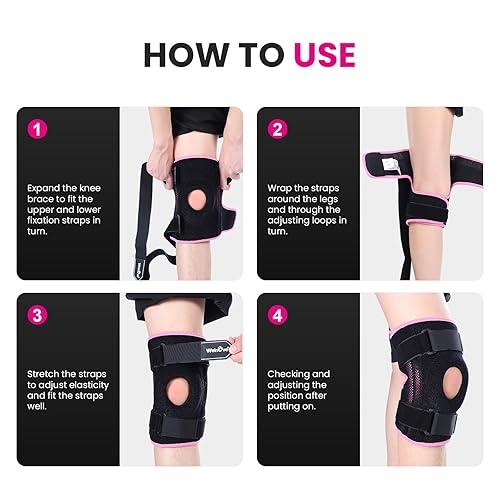 Miniatura 7 de Welnove Rodillera con estabilizadores laterales y almohadillas de gel para rótula, para máximo apoyo al dolor de rodilla, lesiones de ACLMCL,