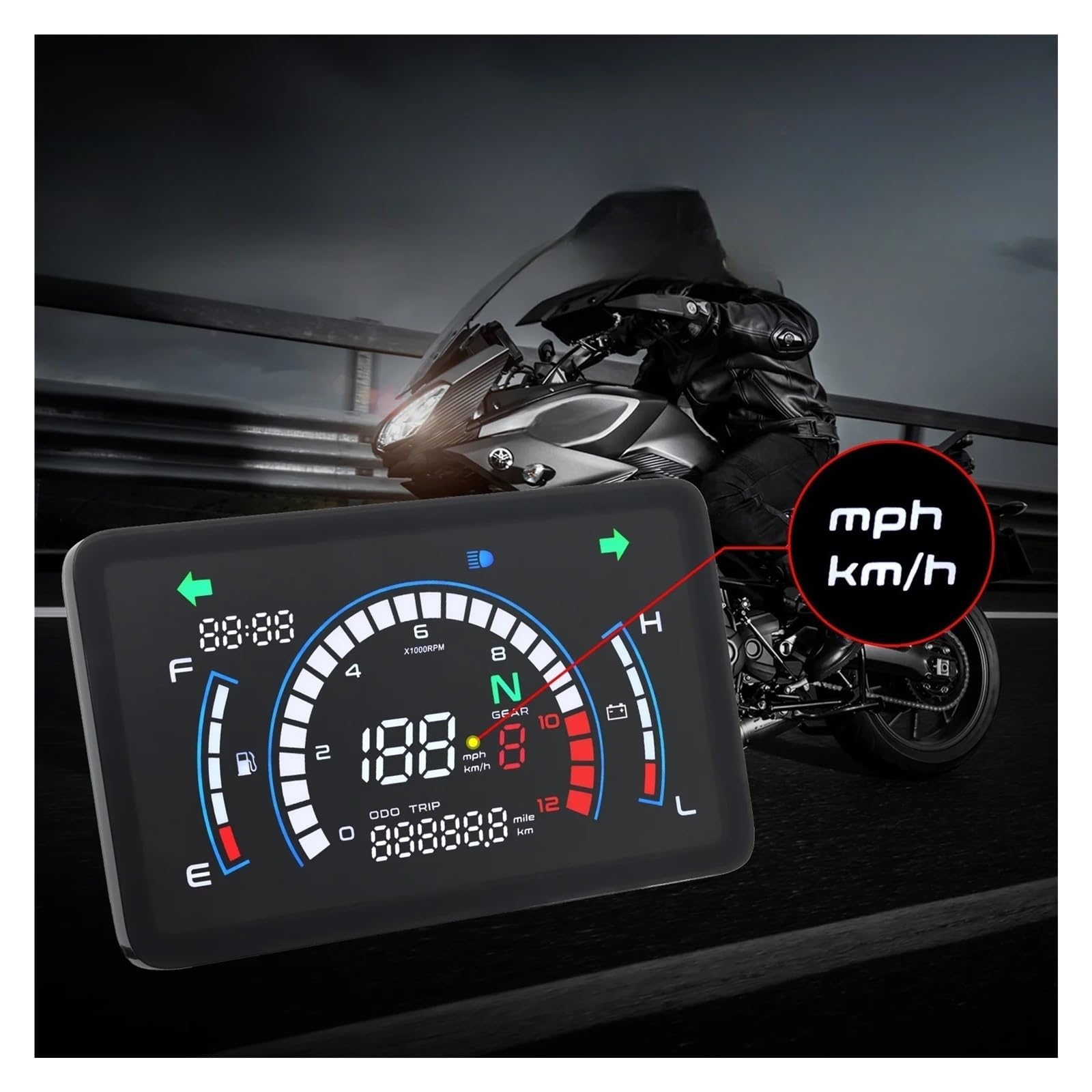 motocicletta contachilometri Tachimetro Digitale Per Moto 2023, Cruscotto Per, Misuratore Completo Per EX5 Dream/EX5 Ipowed, Indicatore Del Contagiri Per