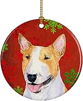 Vista 38 de Caroline's Treasures Dachshund copos de nieve rojos y verdes, adorno de cerámica de Navidad para colgar en el árbol de Navidad, decoración