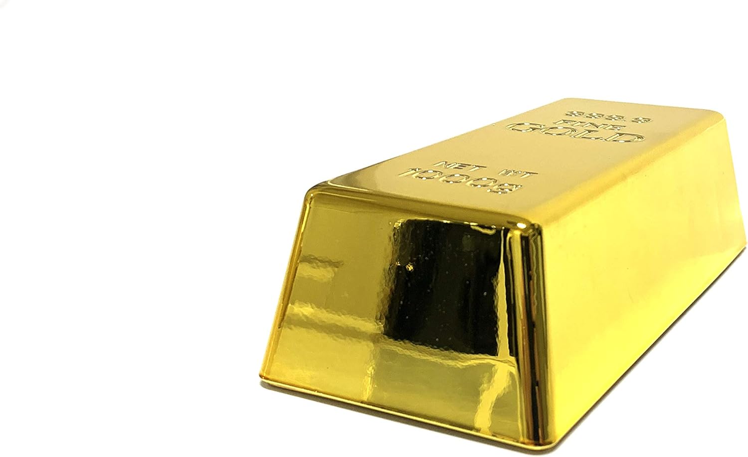 Large Gold Bar Plastic Replica Weighted Filled Prop