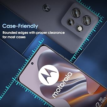 QULLOO Screen Protector for Motorola Moto Edge 50 Neo, [2+2 Pack] Tempered Glass & Camera Lens Protector, HD Anti-Scratch Easy Installation Protective Glass Film
