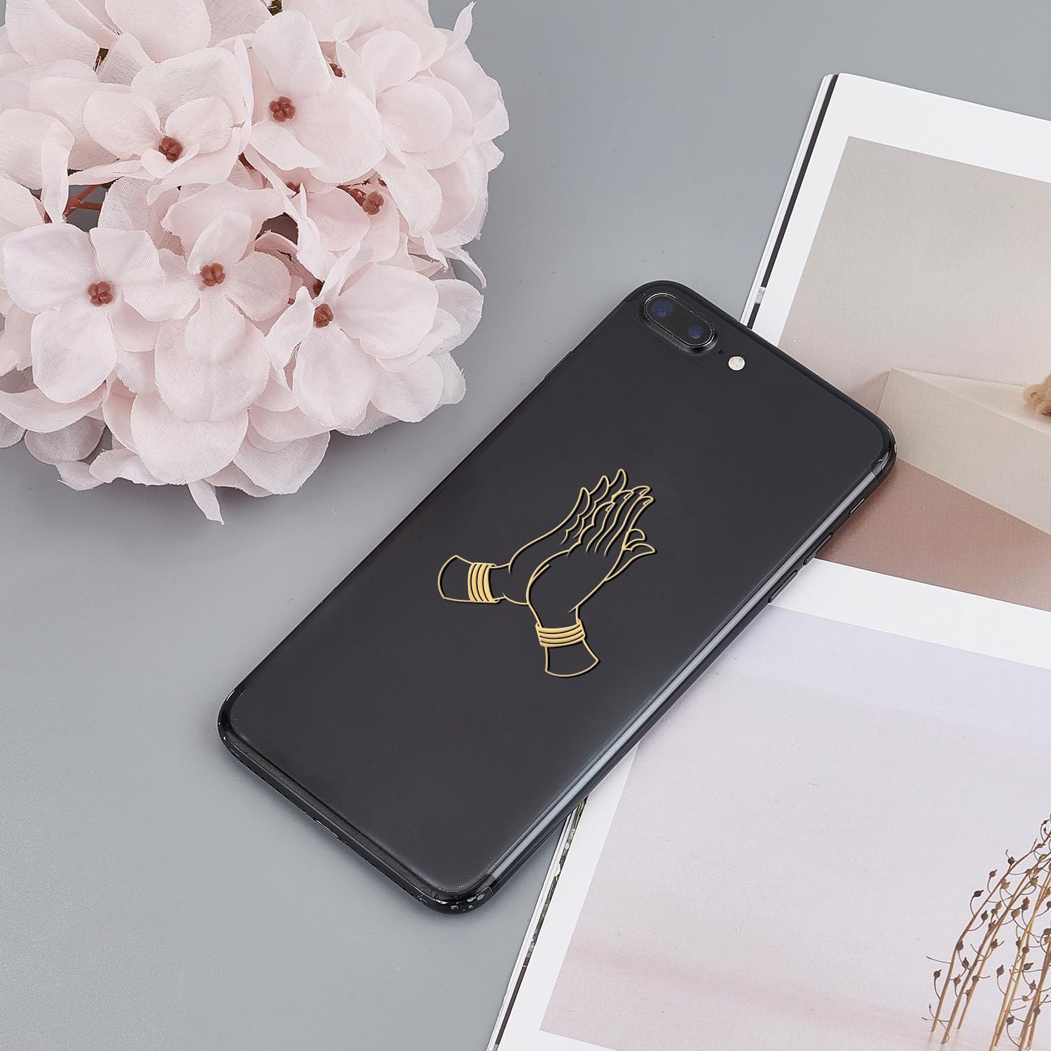 OLYCRAFT 9Pcs Buddha Theme Stickers Spiritual Gold Sticker Self Adhesive Gold Metal Stickers Buddhist Lotus Metal Sticker Decor Decals for Scrapbooks DIY Crafts Phone Decoration - 1.6x1.6 Inch