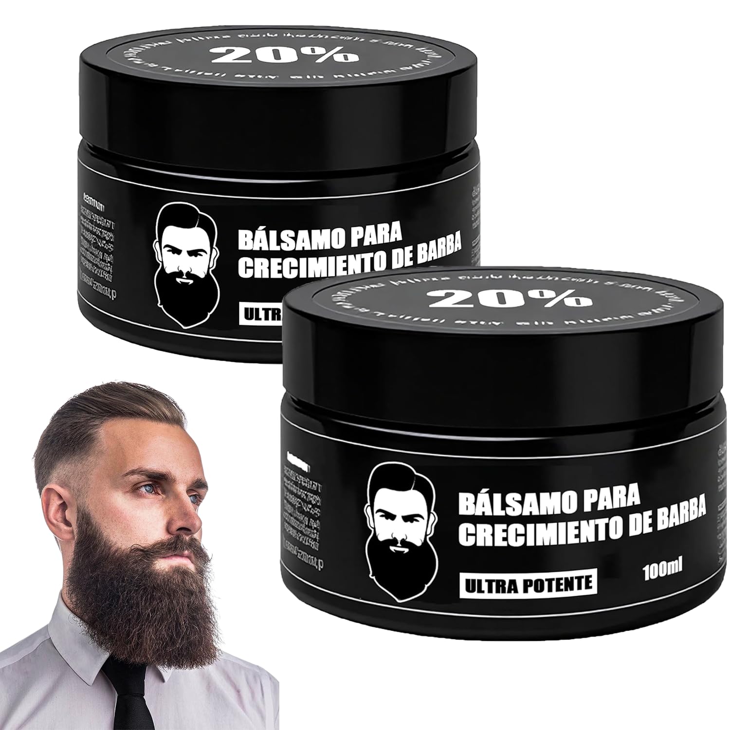 2 Pcs Cosmetics Para Barba, Bálsamo Estimulante de Barba,Estimulante Para Barba,Ultra Potente Beard Stimulating Balm, Crema Para Barba, Moisturizes & Strengthens Beard, 200ML / 7 OZ