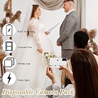 Vista 8 de Paquete de 6 cámaras desechables para bodas, película de 35 mm, cámaras de un solo uso con flash, cámaras para una sola ocasión para cumpleaños