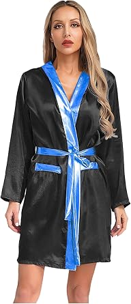 Womens Boxing Costume Halloween Boxer Cosplay Costume Themed Party Long Sleeve Hooded Robe