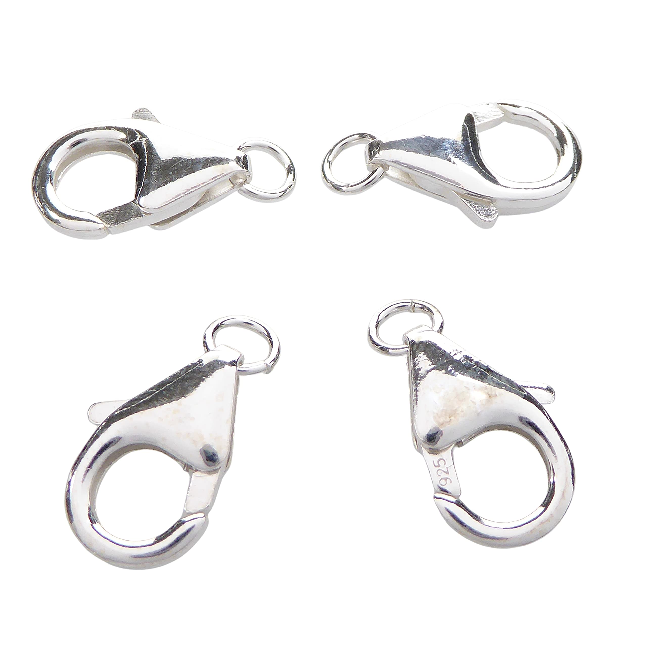 925 Silber Lobster Karabiner Clasps Karabinerhaken Verschluss 14m Ring offen (8)