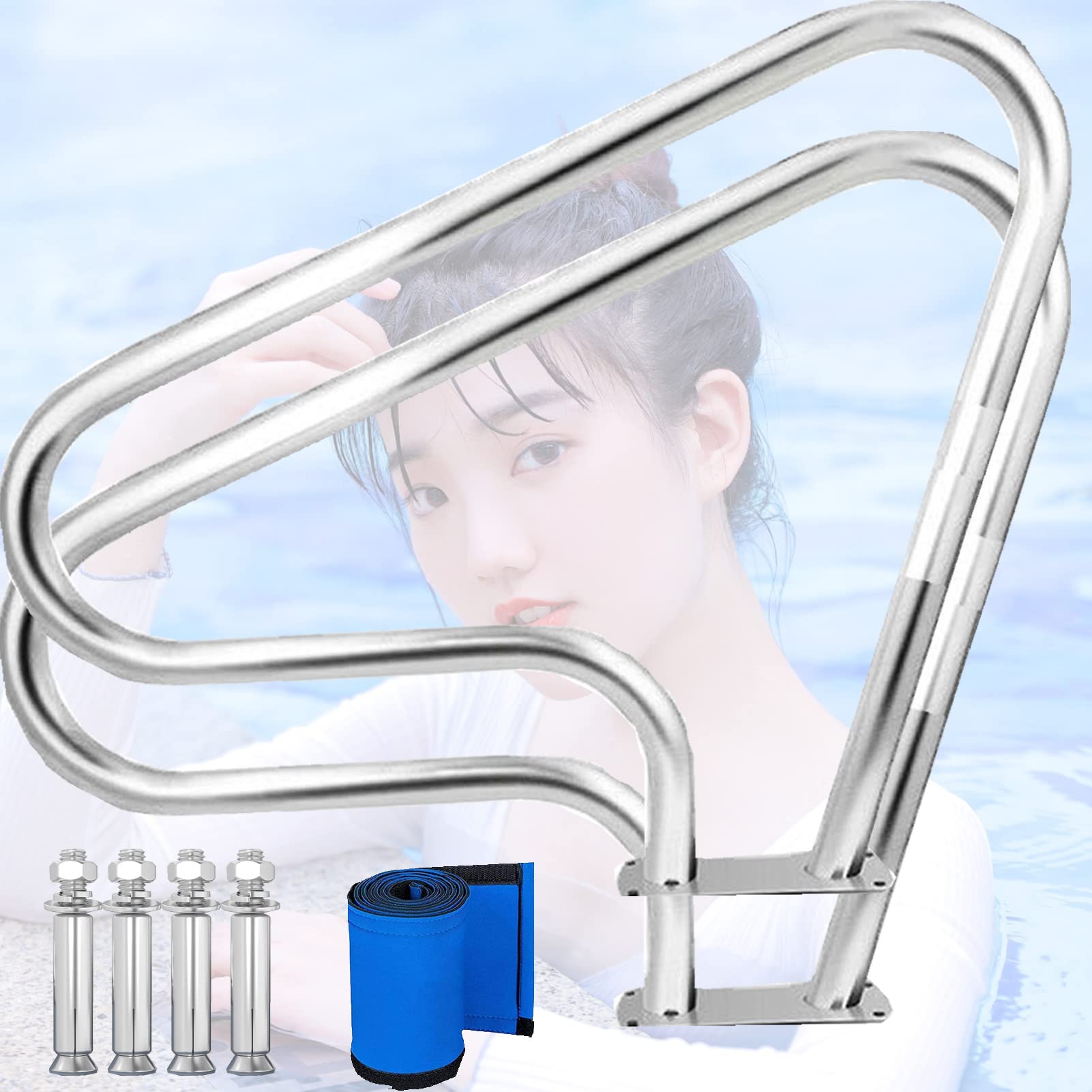 Sdgeryeeg One Color Handrail， Pool Handrails Handrail, Swimming, Stair Hand Rail Rated 250Lbs Load Capacity