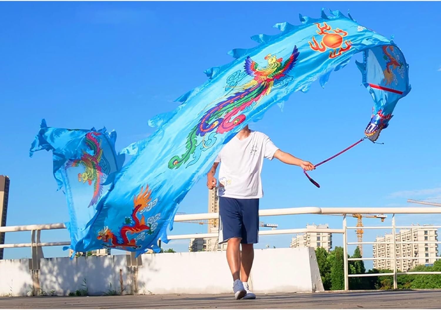 Rubans de danse du dragon de fitness 8m et jouets de dragon extérieur 550g