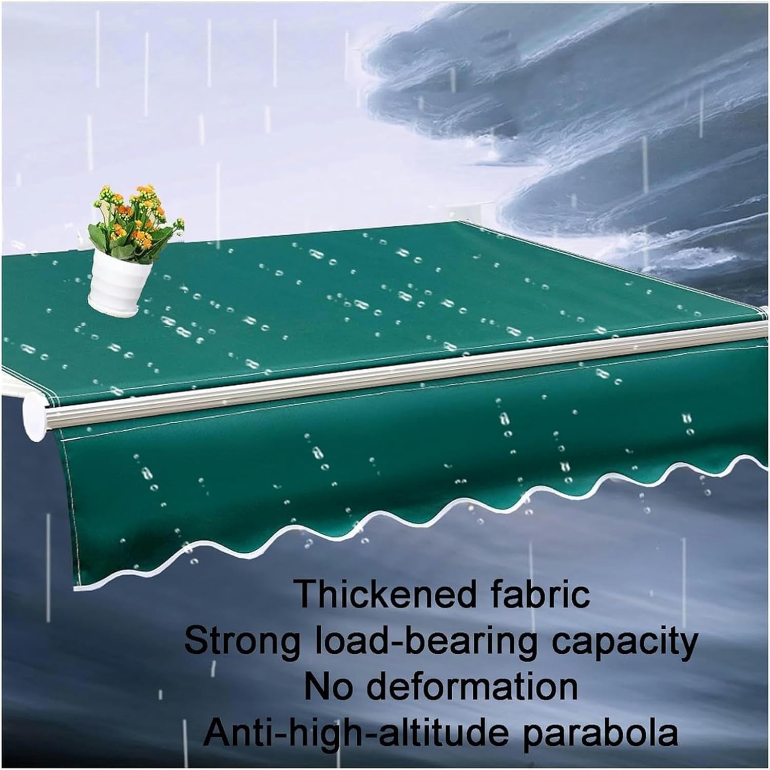 Manual Retractable Patio Awning Replacement (Fabric Only) Replacement Canvas Awning Shade Roll Up Outdoor Awning Top Fabric for Yard, Deck, Balcony (Color : L X W, Size : 10x6.5ft(3x2m))