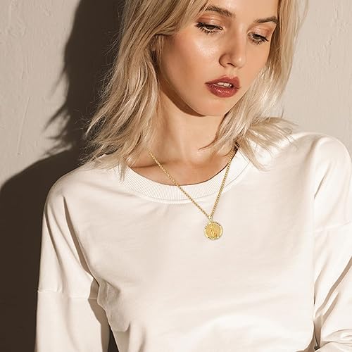 Vista 569 de Collar con colgante de plata de ley 925 con medalla de San Patrón, joyería religiosa para hombres y mujeres, con cadena de acero inoxidable 316L