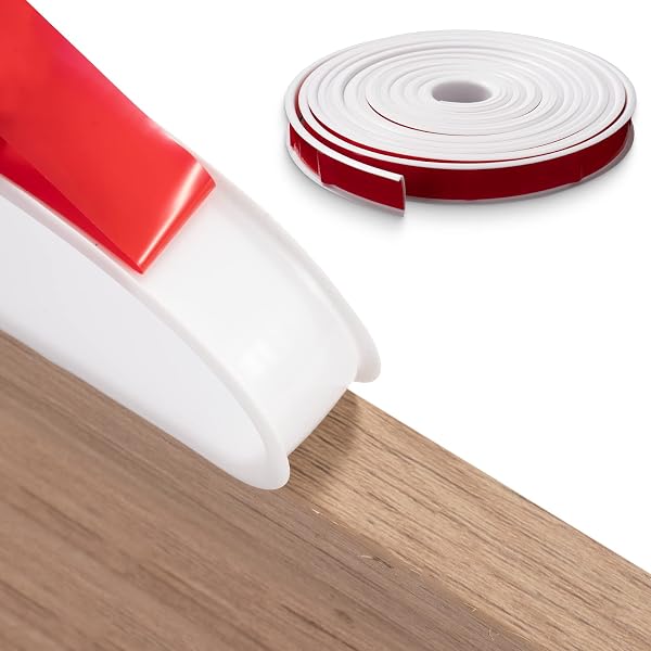 16mm x 5m U-Form Selbstklebend Möbelkantenband, Flexible TPE Möbelkantenband Kantenumleimer Selbstklebend, Umleimer Furnierklebeband für Schrankkanten, Arbeitsplatten, Abschlussleiste (Weiß) - 1