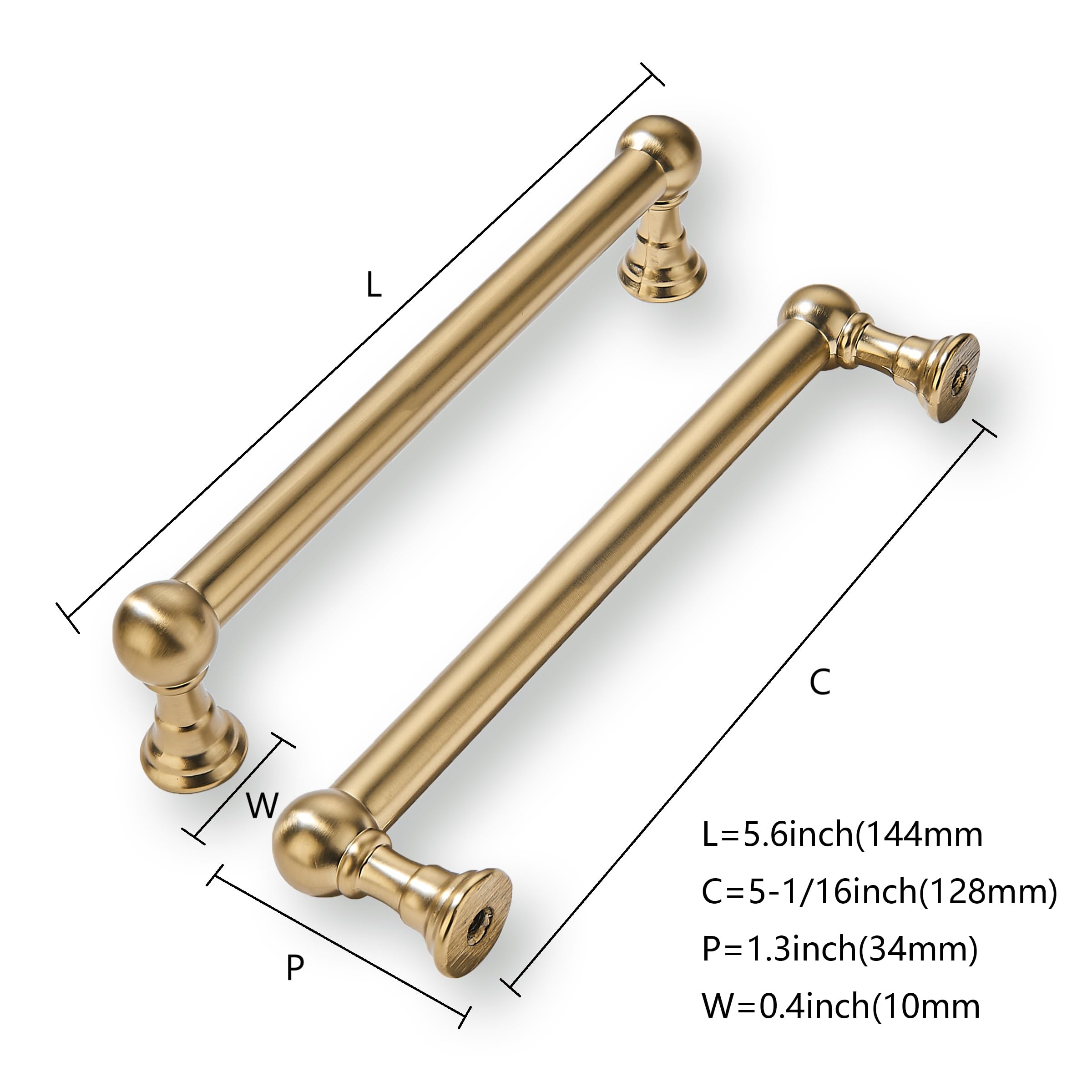 KHTUMEWARE-170309 Champagne Bronze Cabinet Pulls CTC 5 in (128 mm) 10-Pack in Champagne Bronze — KHTUMEWARE