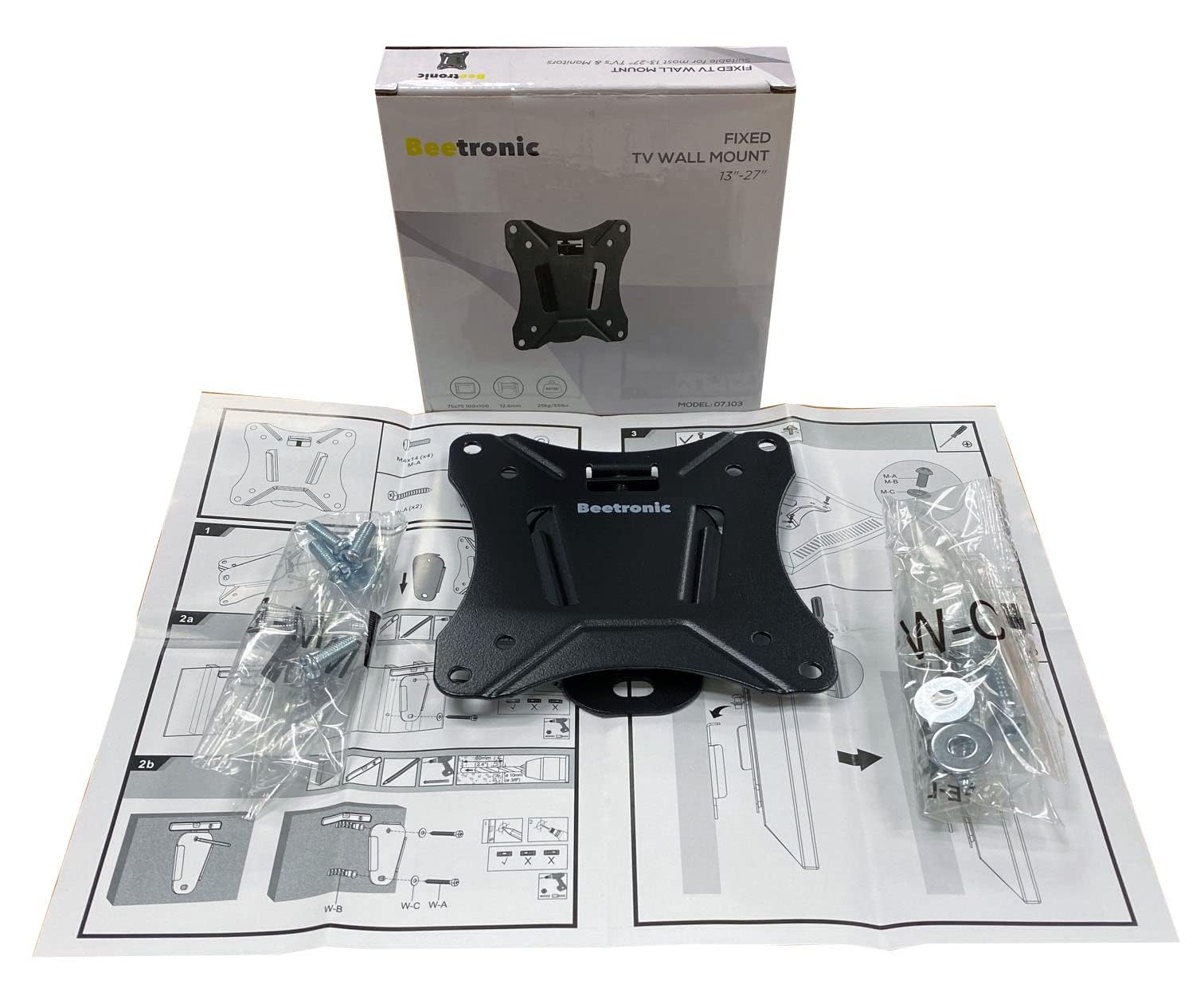 Staffa A Soffitto Per TV 13–27 Pollici, Pieghevole E Inclinabile, VESA 75x75 E 100x100, Regolabile In Altezza 26–31 Cm