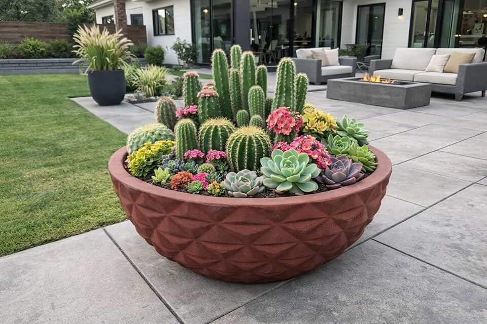 Vaso Cuia Bacia P/plantas Diamante 3d Luxo Jardim Varanda (Marrom)
