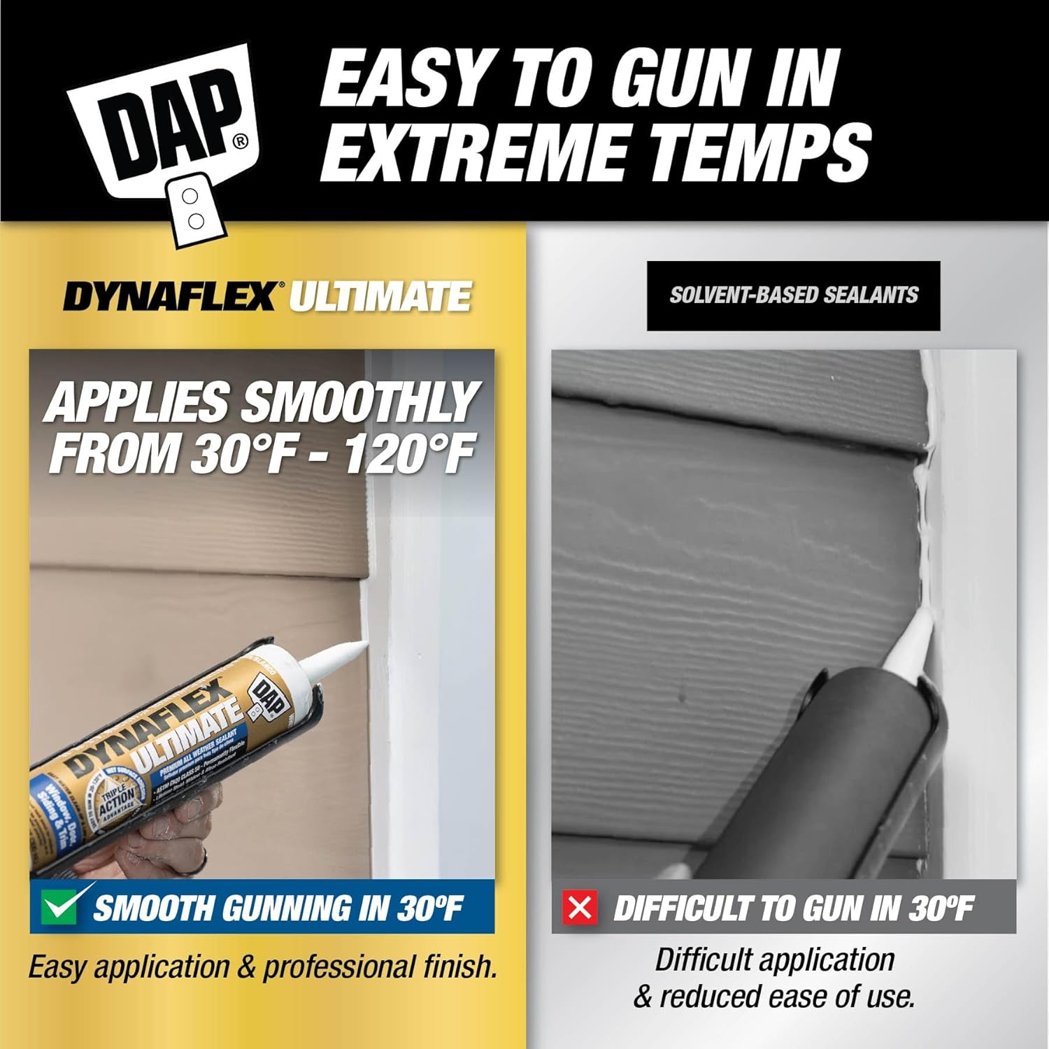 DAP Dynaflex Ultimate White 10.1 oz. Clear Premium All Weather Exterior Window, Door, Siding and Trim Sealant (12-Pack)