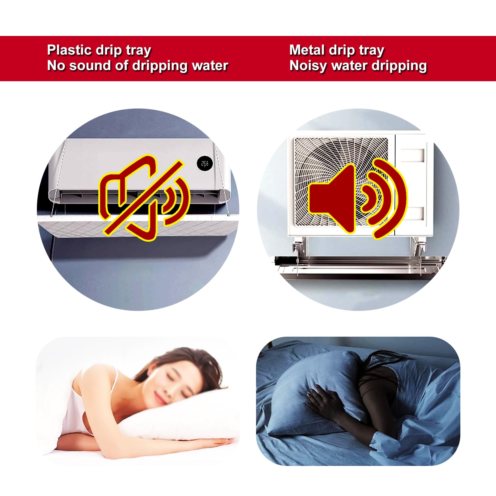 Kit de Drenaje Universal para desagües de condensación de Aire Acondicionado (con Manguera) - Apto para Aires acondicionados de Ventana - Fácil de Instalar y ensamblar