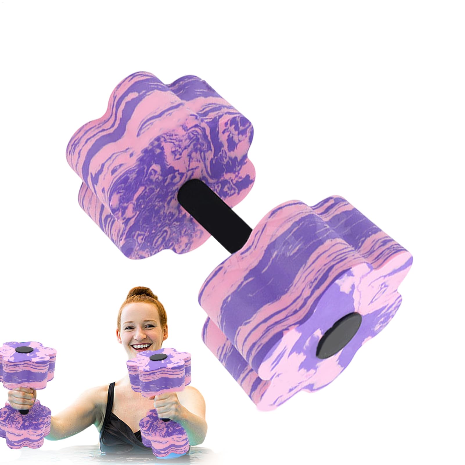 Water Fitness Weights – Lightweight Aquatic Dumbbells, Soft Foam Construction, Reusable Floating Design with Anti-Slip Handles | Exercise Equipment for Men Women Swimming Pool Training Aqua