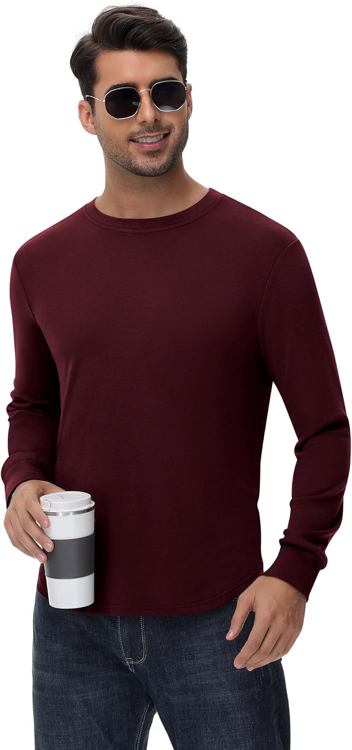 Riyiper 3 Pack Men's Long Sleeve T Shirts, Crew Neck Casual Tops Hipster Longline Shirts Moisture Wicking Athletic Gym Tee - Image 3