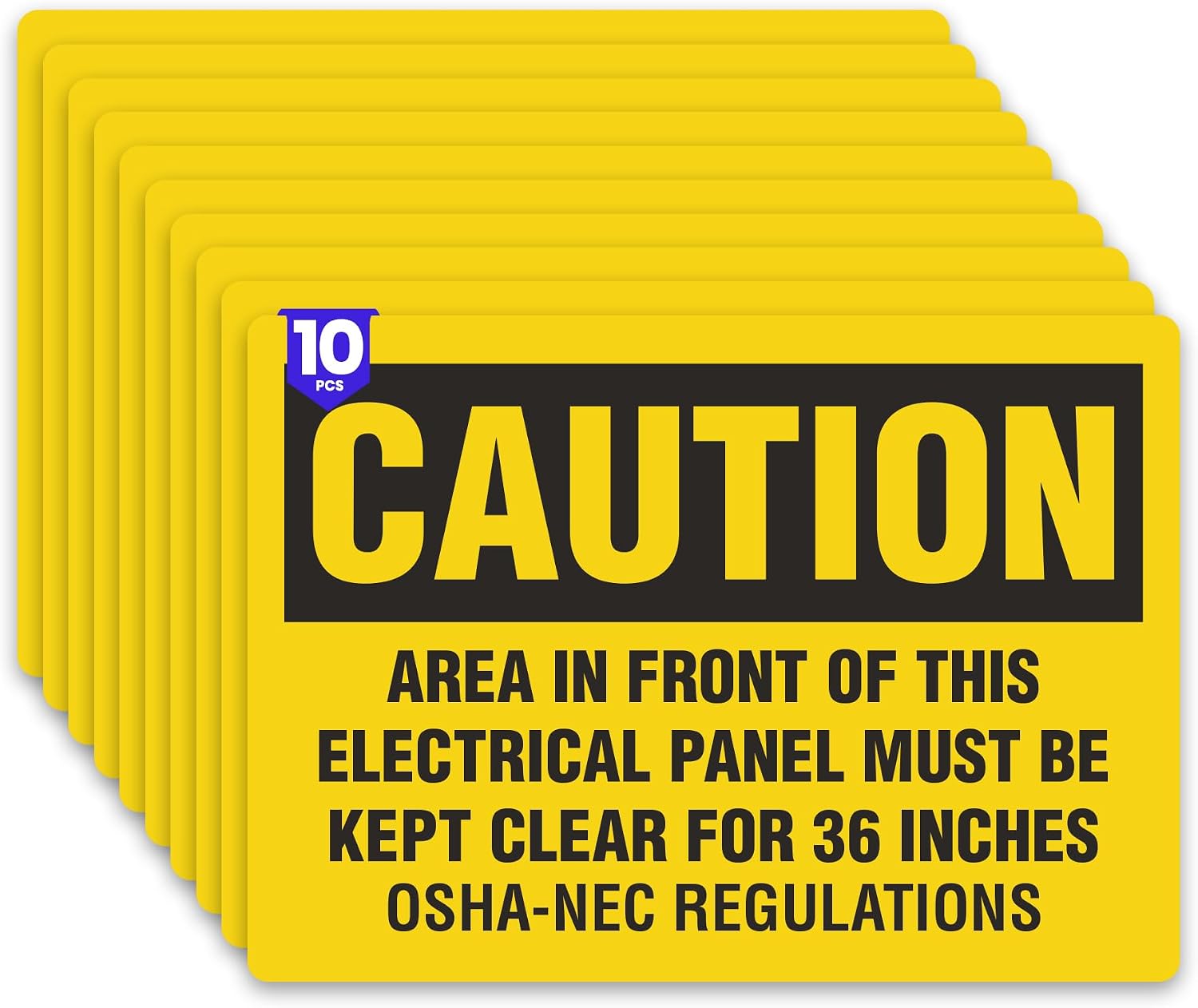 Amazon.com: 10 x Caution sign | 7 x 5 Inch Caution Area in Front of ...