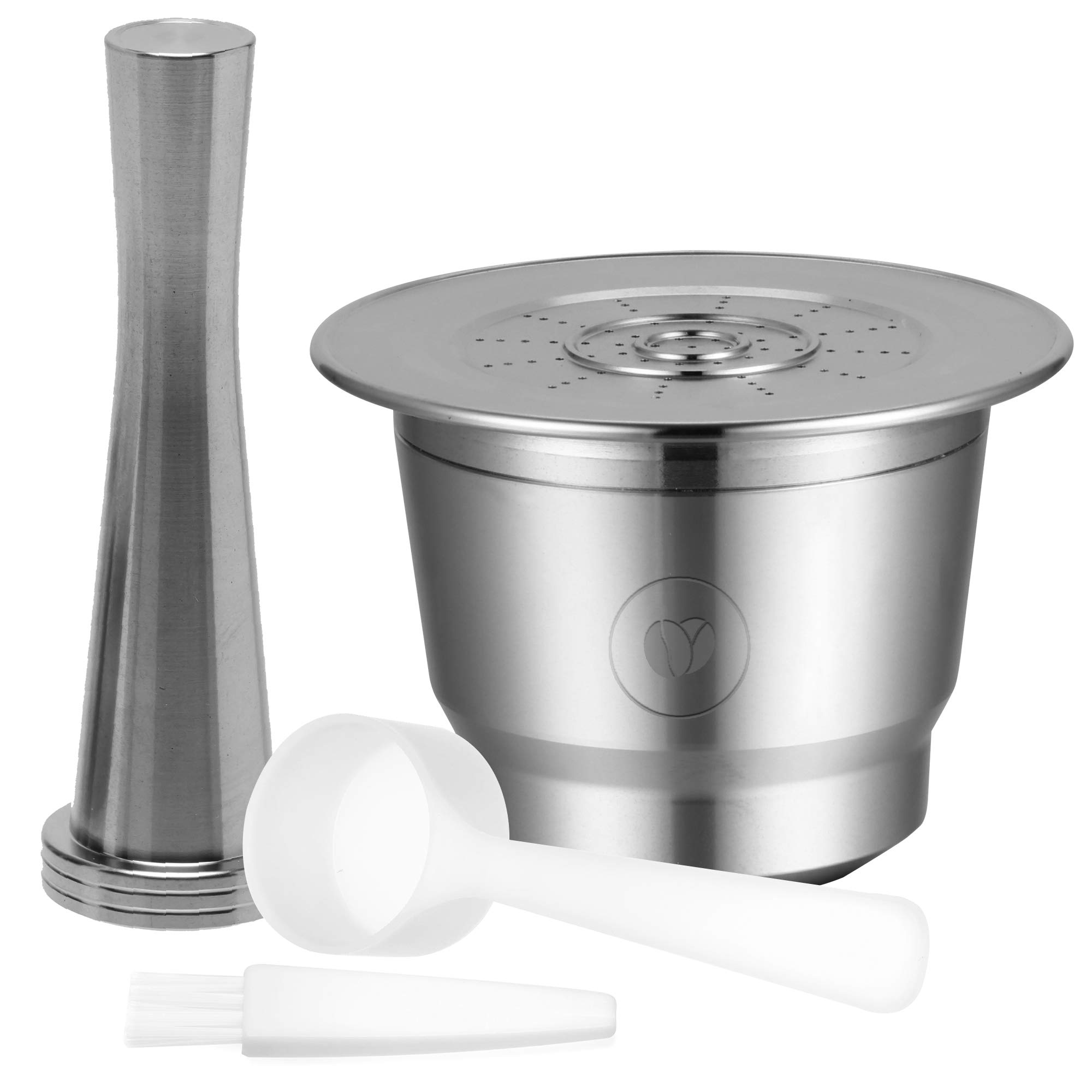 Coffee TalesCapsule Compatible for Nesspresso CitiZ, Pixie, Le Cube Reusable Refillable Stainless Steel Includes Stainless Steel Coffee Tamper (ZAM-NES47)