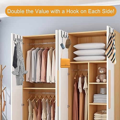 Miniatura 4 de Ganchos para colgar sobre la puerta, goma suave para evitar arañazos, ganchos para colgar en la puerta, para baño, sala de estar, dormitorio y