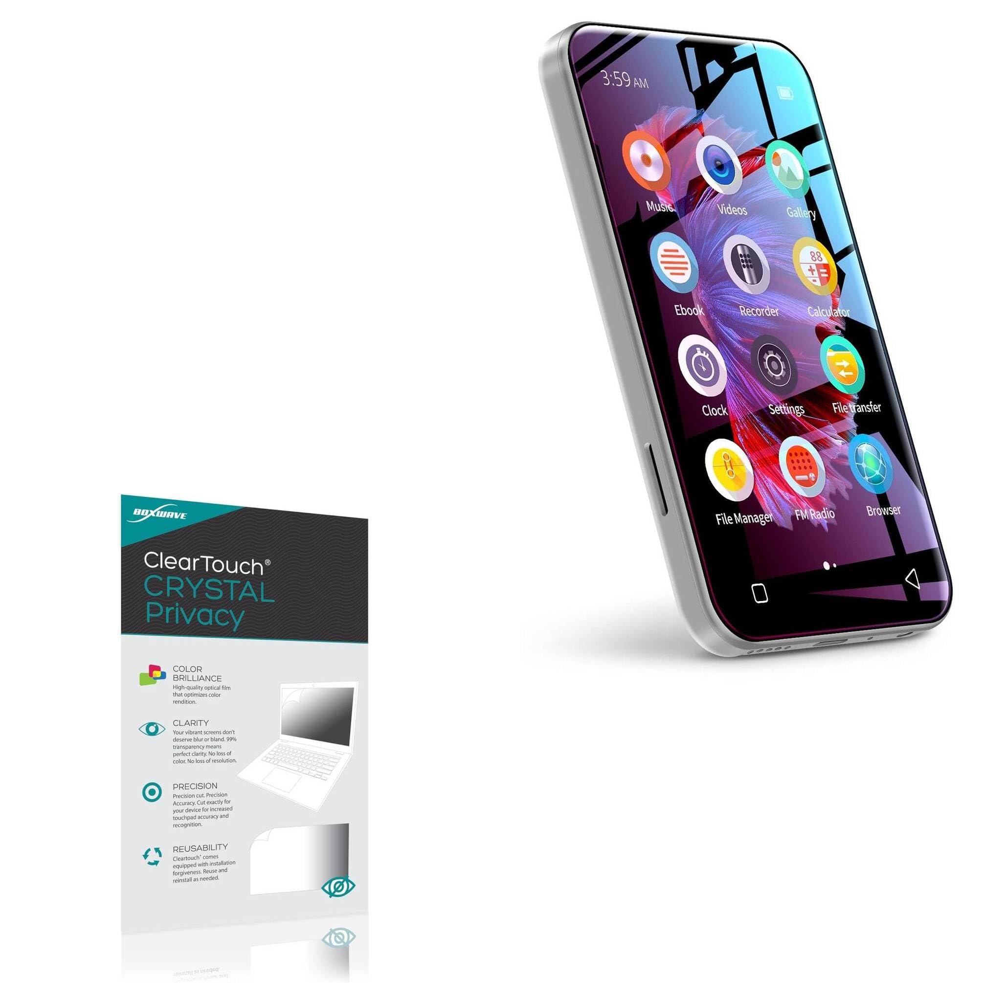 BoxWave Screen Protector Compatible With TIMMKOO Q5 MP3 Player With Bluetooth and WiFi - ClearTouch Crystal Privacy (2-Pack), Privacy Screen Protector Flexible Film Clear