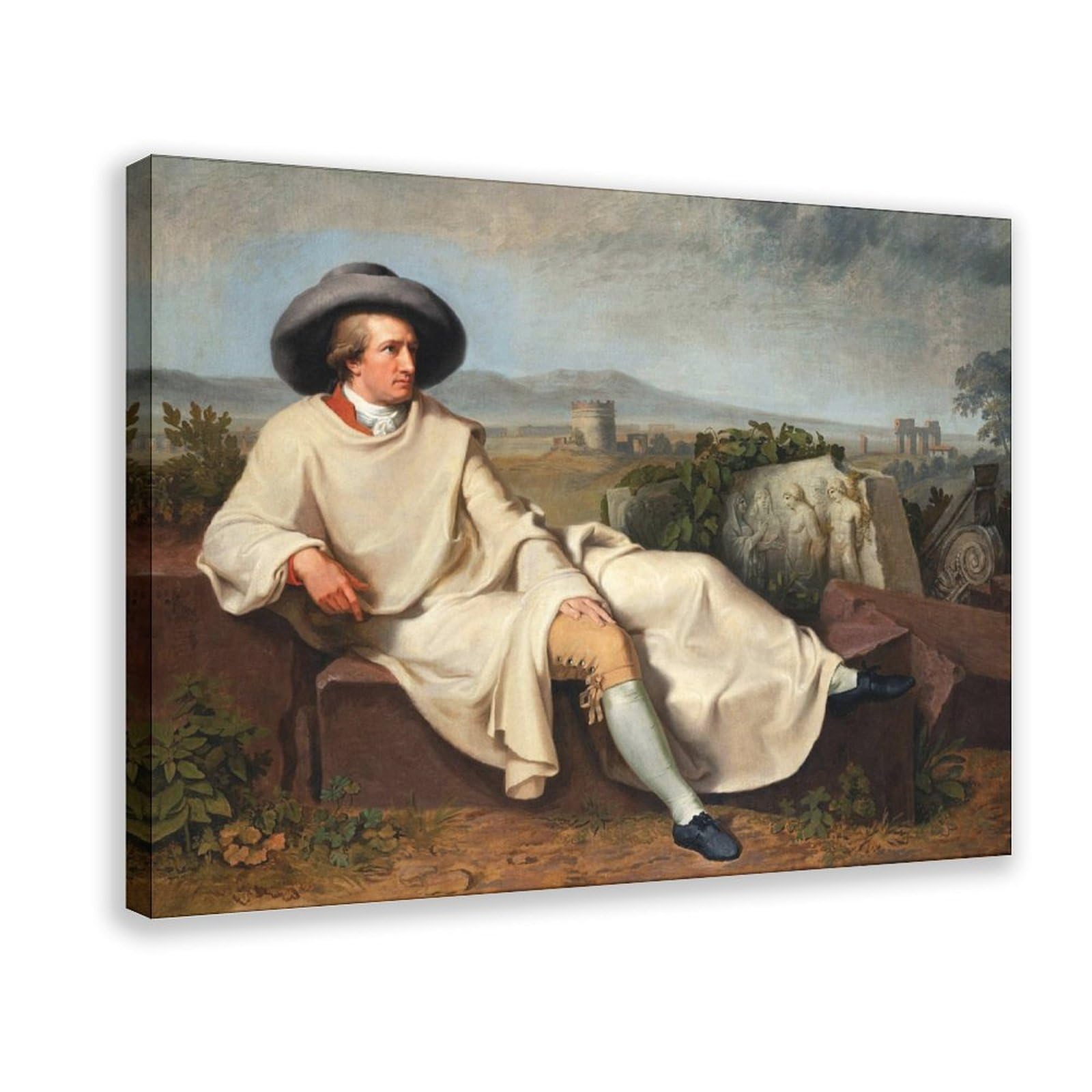 DFJyjFGJJ Johann Heinrich Wilhelm Tischbein,Goethe in The Roman Campagna, 1787 Canvas Poster Bedroom Sports Landscape Office Room Decor Gift 16" L X 24" W