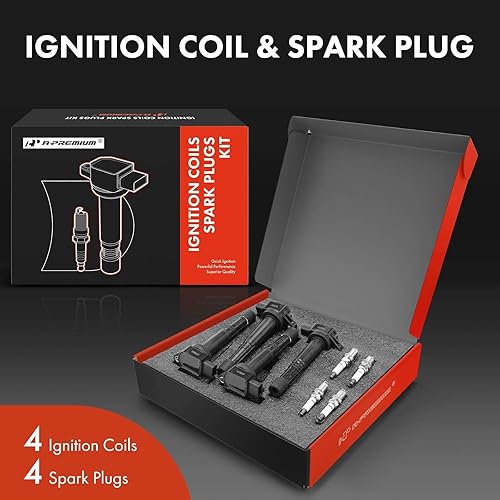 Miniatura 2 de A-Premium Juego de 4 bobinas de encendido y bujías de iridio compatibles con Acura TSX 2004 2005 2006 2007 2008 2.4L